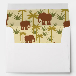 Elephants And Palms In Camouflage Envelope