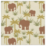 Elephants And Palms In Camouflage Fabric