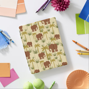 Elephants And Palms In Camouflage iPad Smart Cover