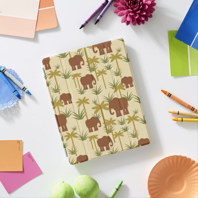 Elephants And Palms In Camouflage iPad Smart Cover (In Situ)
