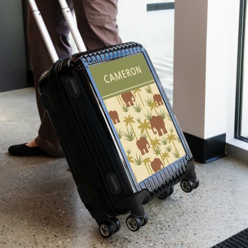 Elephants And Palms In Camouflage  Personalize Luggage