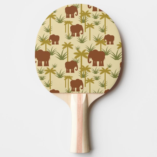 Elephants And Palms In Camouflage Ping-Pong Paddle (Front)