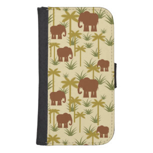 Elephants And Palms In Camouflage Phone Wallet