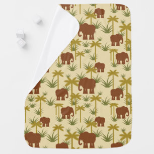 Elephants And Palms In Camouflage Stroller Blanket