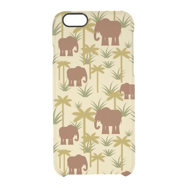 Elephants And Palms In Camouflage Uncommon iPhone Case (Back)
