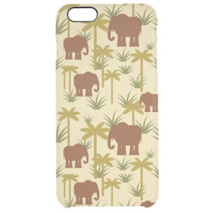 Elephants And Palms In Camouflage Clear iPhone 6 Plus Case