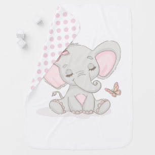 Elephants and Polka Dots Baby Blanket