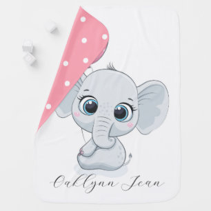 Elephants and Polka Dots Baby Blanket