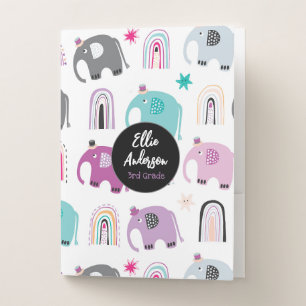 Elephants and Rainbows Pocket Folder