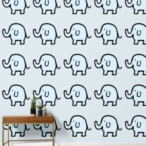 Elephants Animal Patterns Baby Blue Boy Girl Cute  Wallpaper