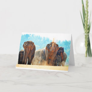 Elephants Animals Safari Destiny Peace Love Card