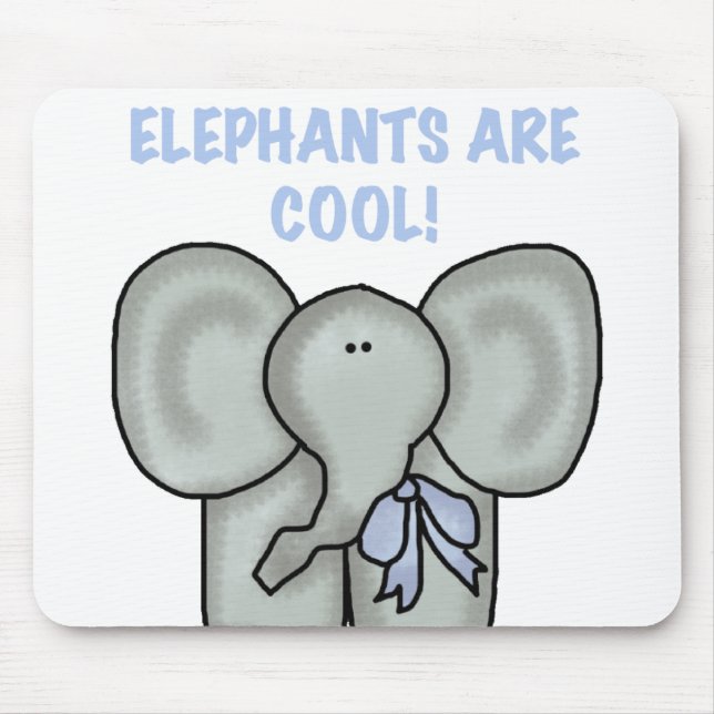 Elephants Are Cool Mouse Pad (Front)