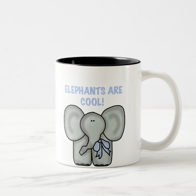 Elephants Are Cool Two-Tone Coffee Mug (Right)