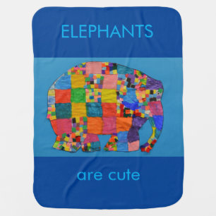 Elephants are Cute blue Baby Blanket