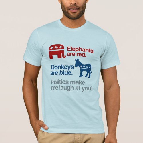 ELEPHANTS ARE RED DONKEYS ARE BLUE T_Shirt