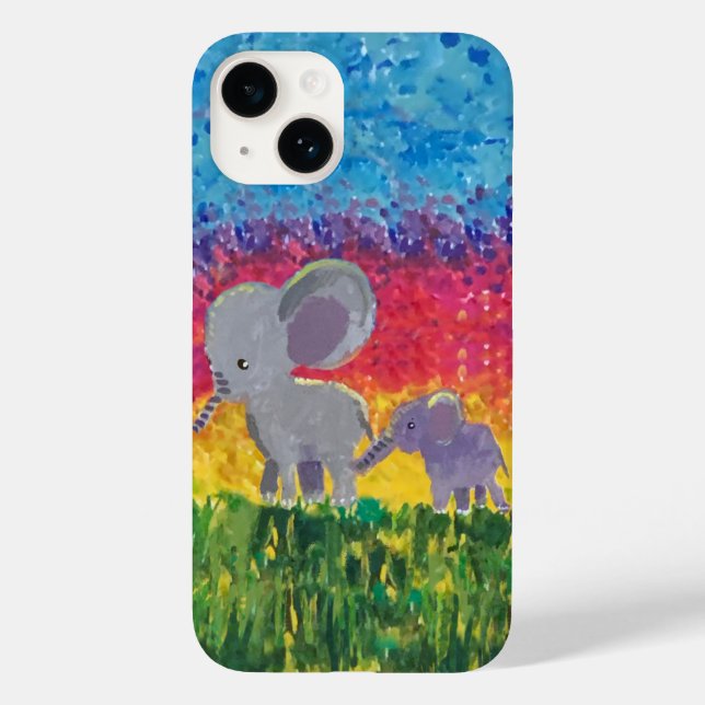 Elephants Art By Kids Case-Mate iPhone Case (Back)