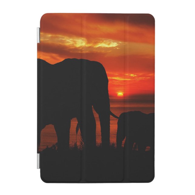 Elephants at Sunset iPad Mini Cover (Front)