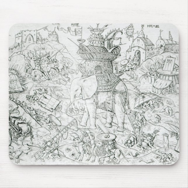 Elephants at War Mouse Pad (Front)
