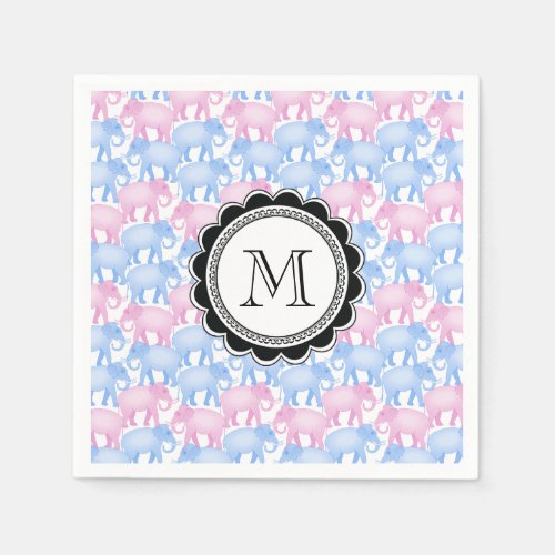 Elephants Baby Shower or Gender Reveal Paper Napkins