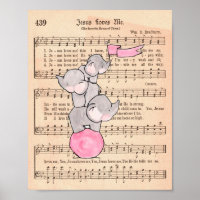 Elephants Balancing on Ball Music Nursery Art