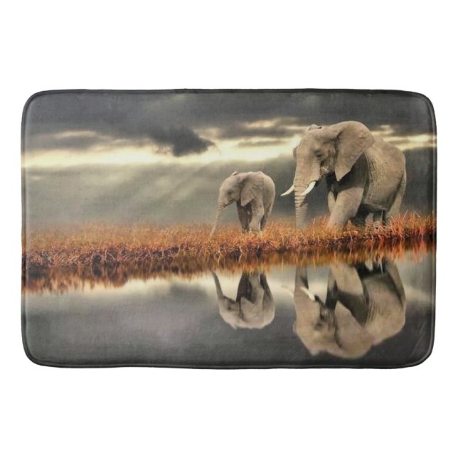 Elephants Bathroom Mat (Front)
