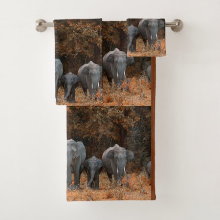 Elephants Bathroom Towel Set