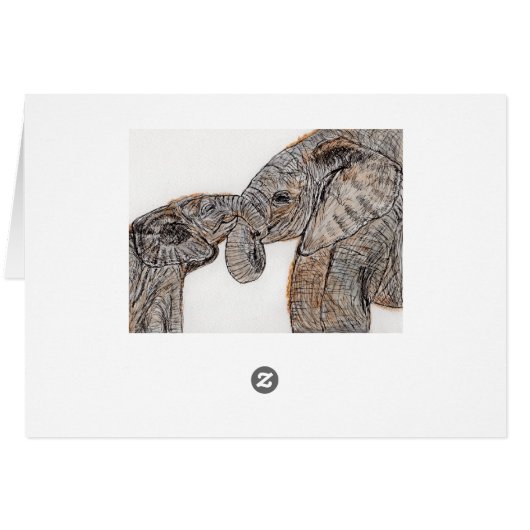 Elephants Birthday Card mom dad son daughter etc (Back Horizontal)