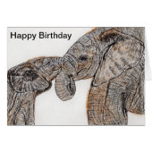 Elephants Birthday Card mom dad son daughter etc (Front Horizontal)