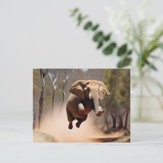 Elephants Can Jump, Postcard (Standing Front)