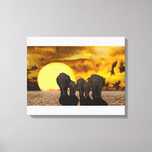 Elephants Canvas Print (Front)
