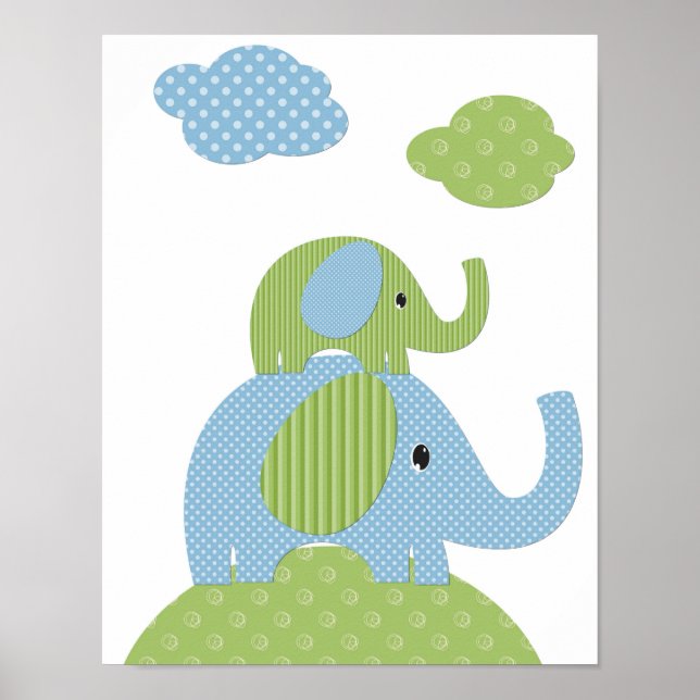Elephants Children's Art Print (Front)
