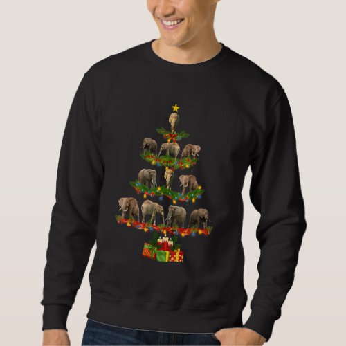 Elephants Christmas Tree Animal Lover Xmas Elephan Sweatshirt