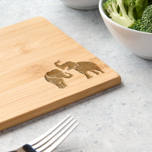 Elephants Couple Engraved Cutting Board
