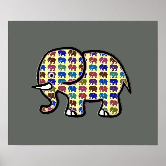 elephants cute graphic poster (Front)