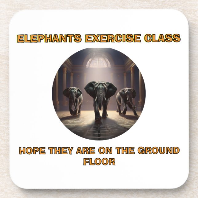 Elephants Dance Class Beverage Coaster (Front)