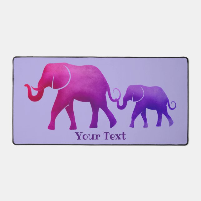 Elephants Design Desk Mat (Front)