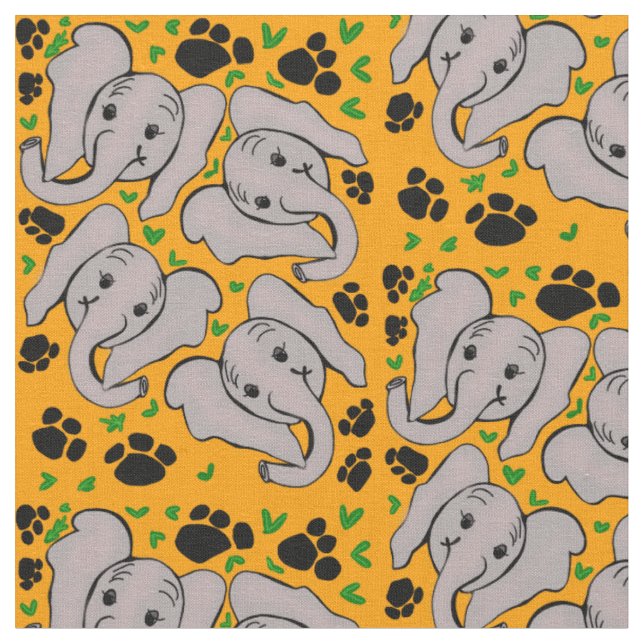 elephants  fabric (Close Up)