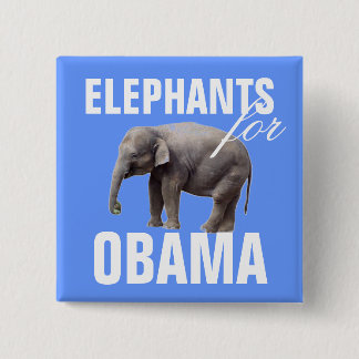 Elephants For Obama Pinback Button