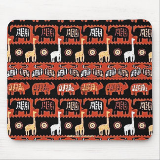 Elephants & Giraffes African Tribal Art Mousepad