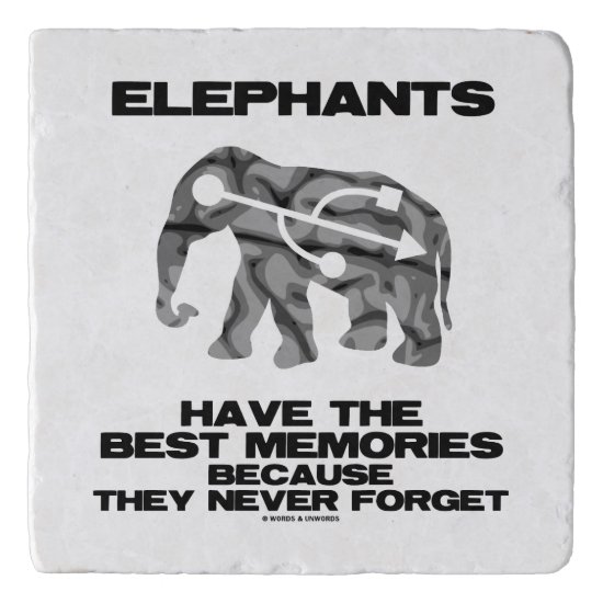 Elephants Have Best Memories Because Never Forget Trivet