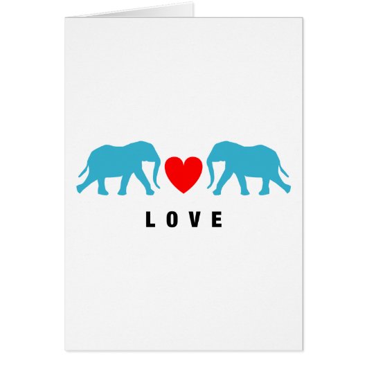 Elephants in Love Cards (Front)