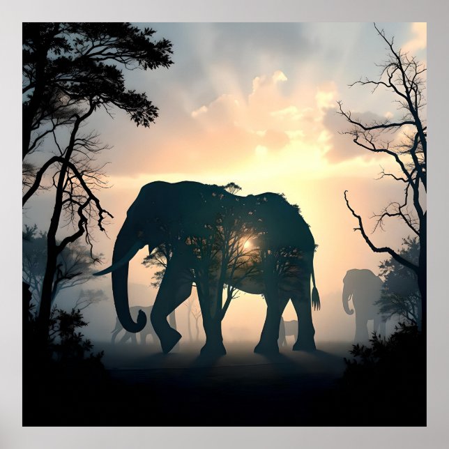 Elephants in the Mist Poster (Front)