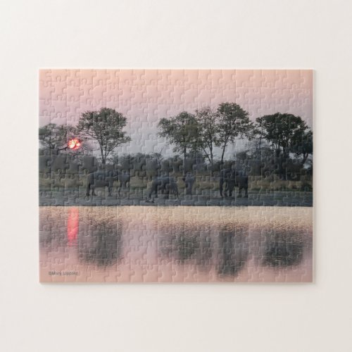 ELEPHANTS IN THE SUNSET jigsaw puzzle