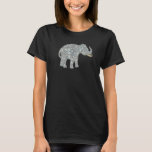Elephants Ivory Animal Welfare African Floral Patt T-Shirt
