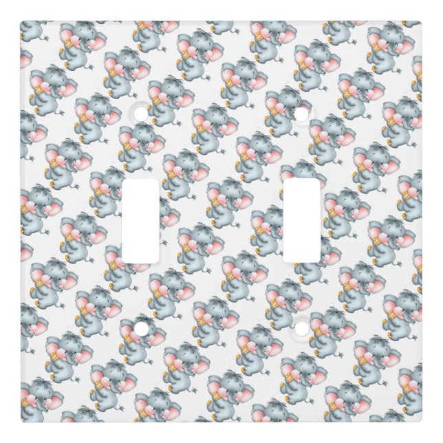 Elephants Light Switch Cover (Front)