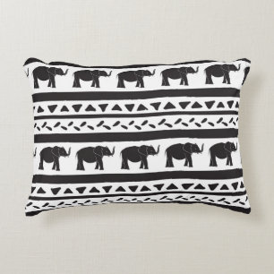 Elephants, lines, triangles, decorative seamless. accent pillow