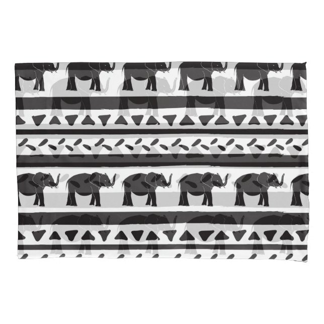 Elephants, lines, triangles, decorative seamless. pillow case (Front)