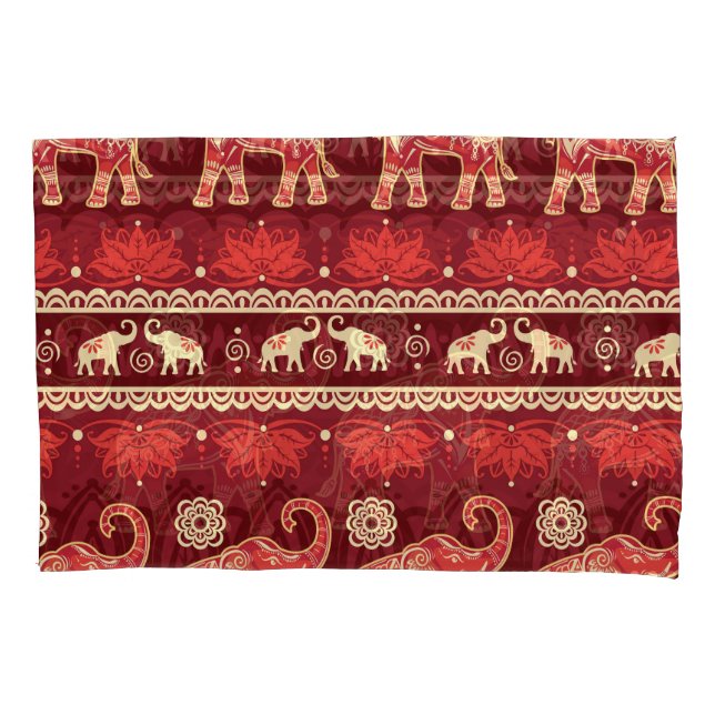 Elephants March: Playful Seamless Pattern. Pillow Case (Front)