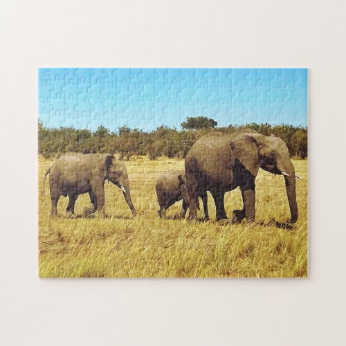 Elephants Masai Mara Jigsaw Puzzle