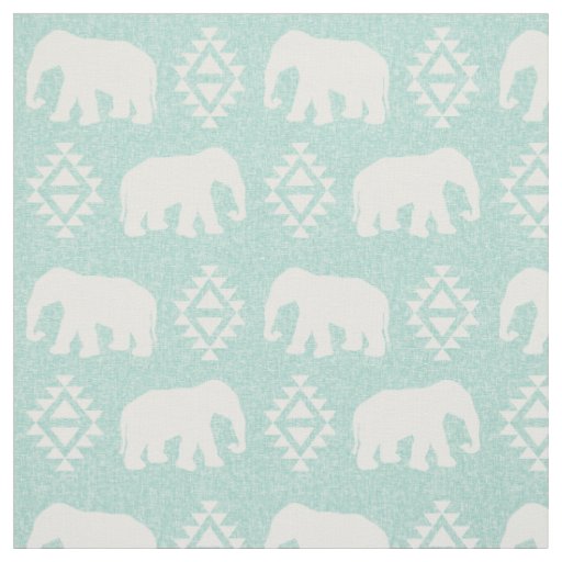 Elephants - mint fabric